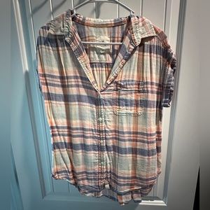Plaid button down shirt